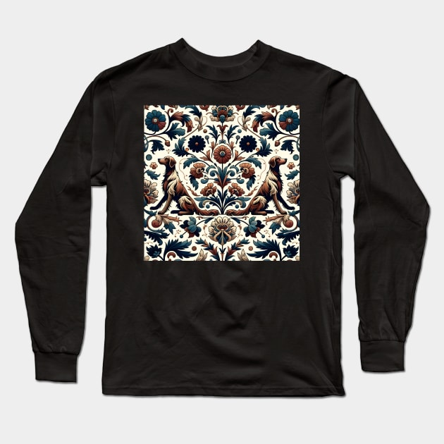 Irish Setter inspired by William Morris Long Sleeve T-Shirt by Drew-Drew